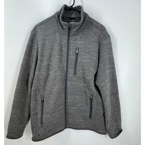 UNTUCKit Men's Large‎ Kezoh Gray Full Zip Long Sleeve Fleece Jacket Mock Neck